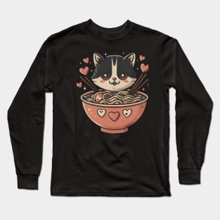 "Culinary Romance: A Feline Feast of Love on Valentine's Day" Long Sleeve T-Shirt